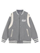 PU Leather Contrasting Letter Embroidery Jacket