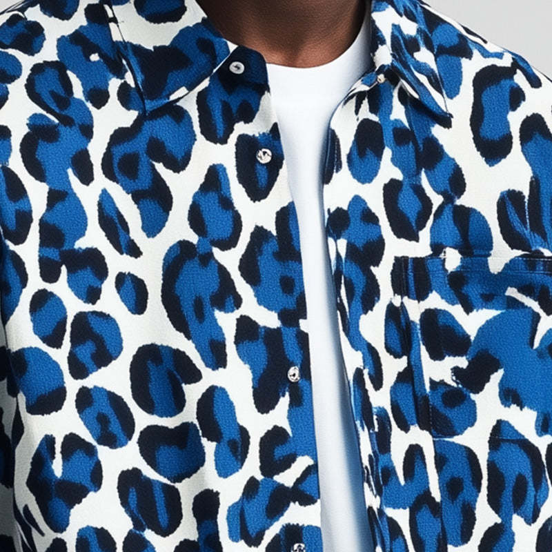 Men's Spring Retro Leopard Print Casual Sport Lightweight Jacket MTA0971D0P