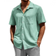 Camisa clásica informal de manga corta con textura para hombre, primavera y verano