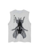 Golden Cicada Skull Skeleton Printed Vest