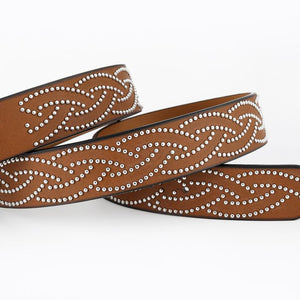 Men's Vintage Western Cowboy Carved Punk Leather Belt