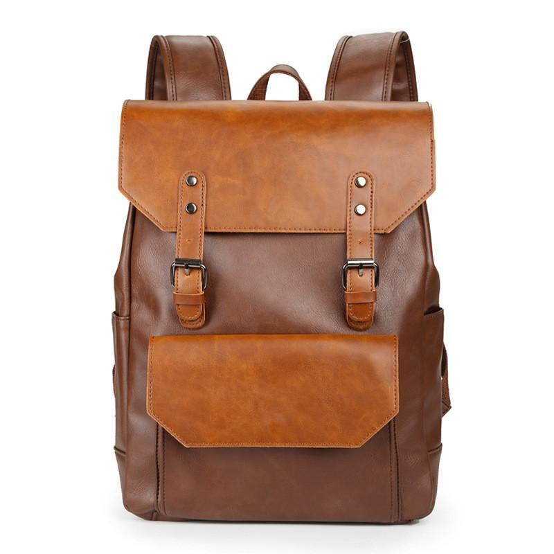 Mochila de cuero Crazy Horse de gran capacidad para hombre