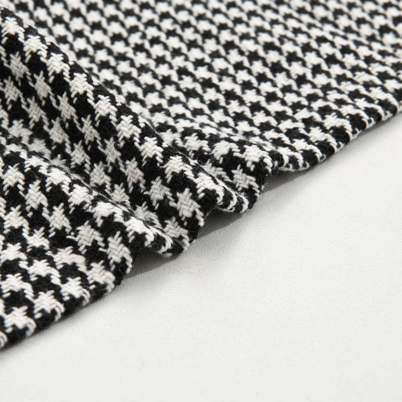 Men's Vintage Houndstooth Lapel Single Breasted Shirt Jacket