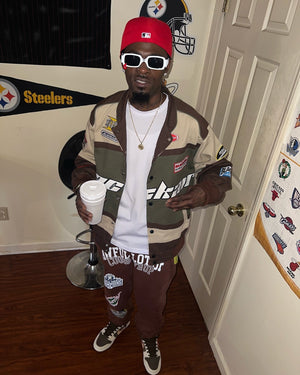 Chaqueta de carreras acolchada de estilo retro 