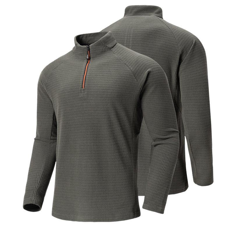 Men's Fleece Stand Collar Warm Pullover Sweatshirt