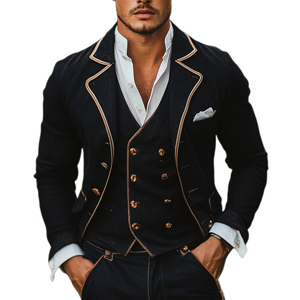Einreihiger Blazer in Volltonfarbe für Herren 
