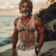 Cooles Slim Fit Tanktop für Herren im Sommer mit Retro-Print
