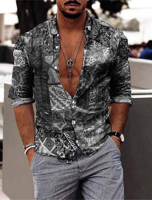 Herrenhemd mit Hawaii-Aloha-Grafikdruck