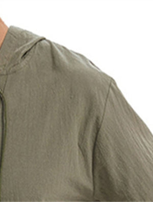 Camisa de manga larga de algodón para exteriores para hombre