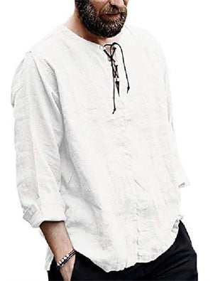 Camisa de manga larga de algodón para exteriores para hombre