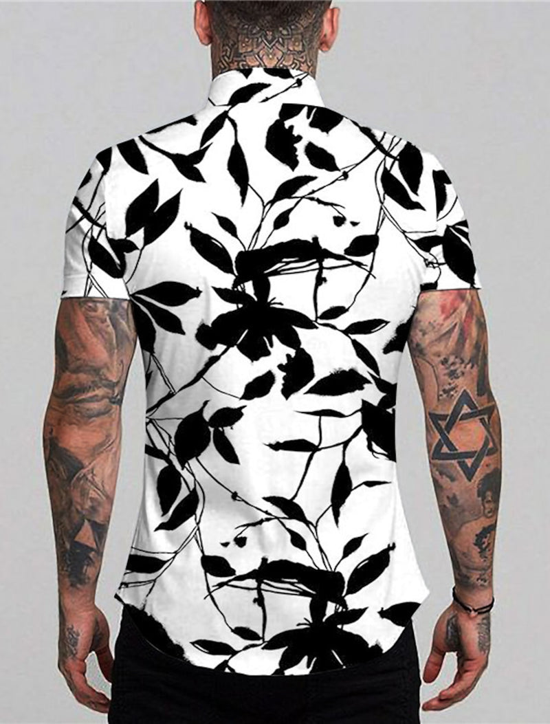 Men's Hawaiian Aloha Leaves Design Shirt