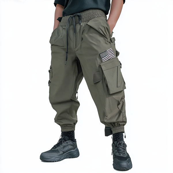 USA FLAG OUTDOOR WEARABLE QUICK DRY MULTI-POCKET CARGO PANTS