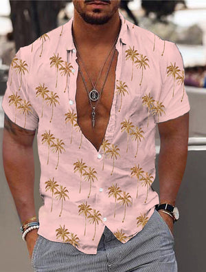 Camisa hawaiana con diseño de árboles Aloha para hombre