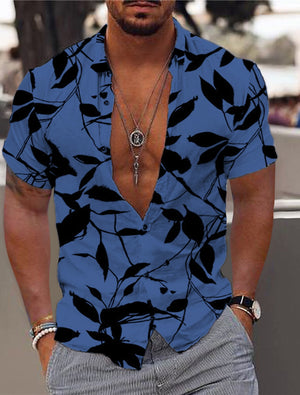 Camisa hawaiana con diseño de hojas Aloha para hombre