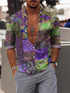 Herrenhemd mit Hawaii-Aloha-Grafikdruck