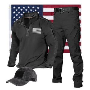 Sweatshirt mit USA-Flagge und Reißverschlusstasche