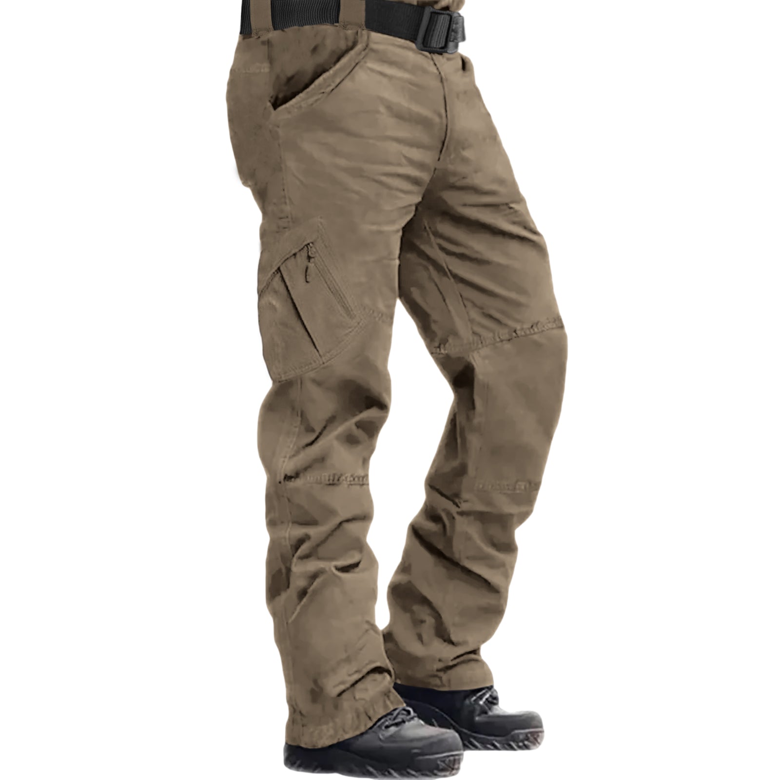 Zipper Multi Pockets Cargo Pants(no Belt) Men