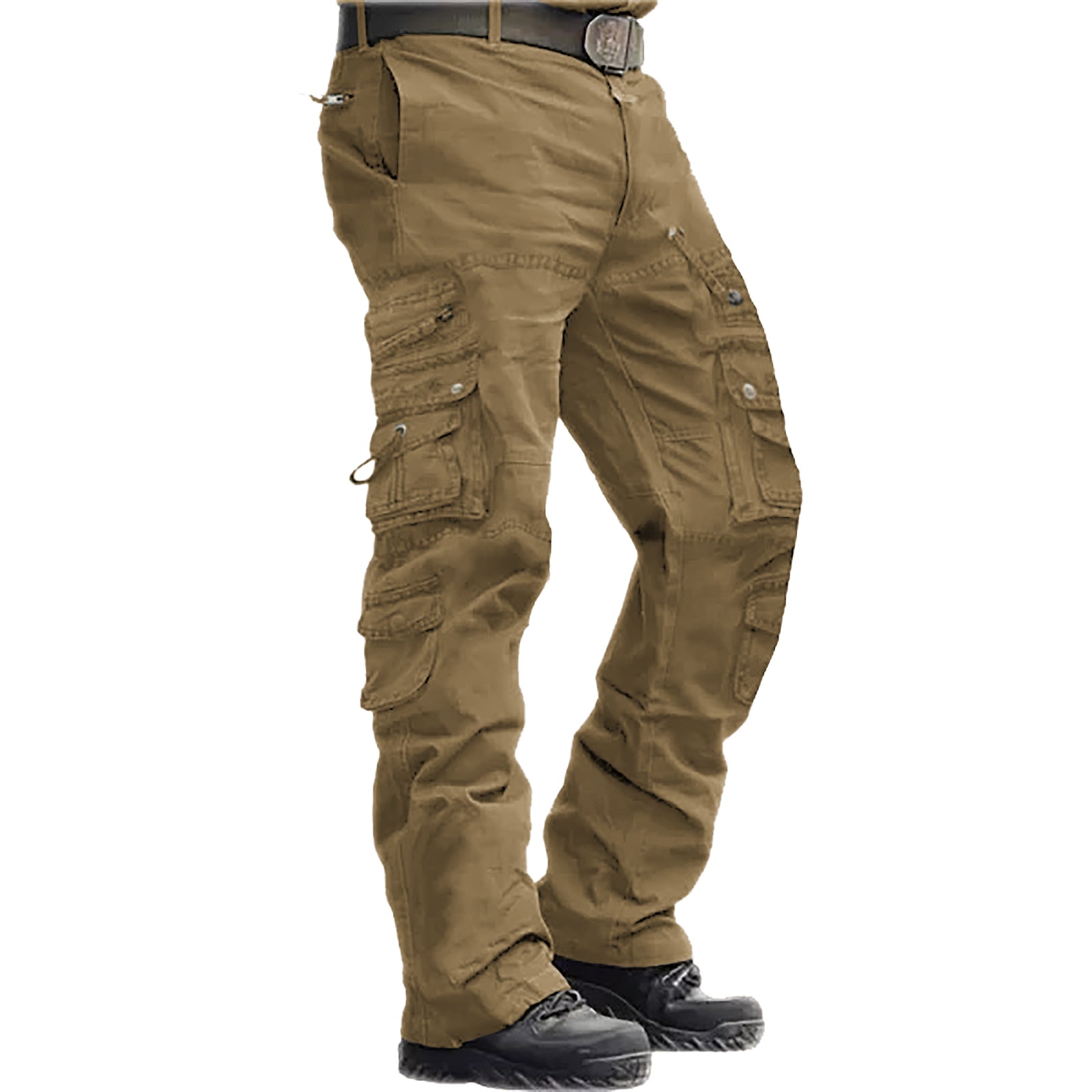 Retro 100% Cotton Zipper Multi-pockets Cargo Pants Men | Men's Pants