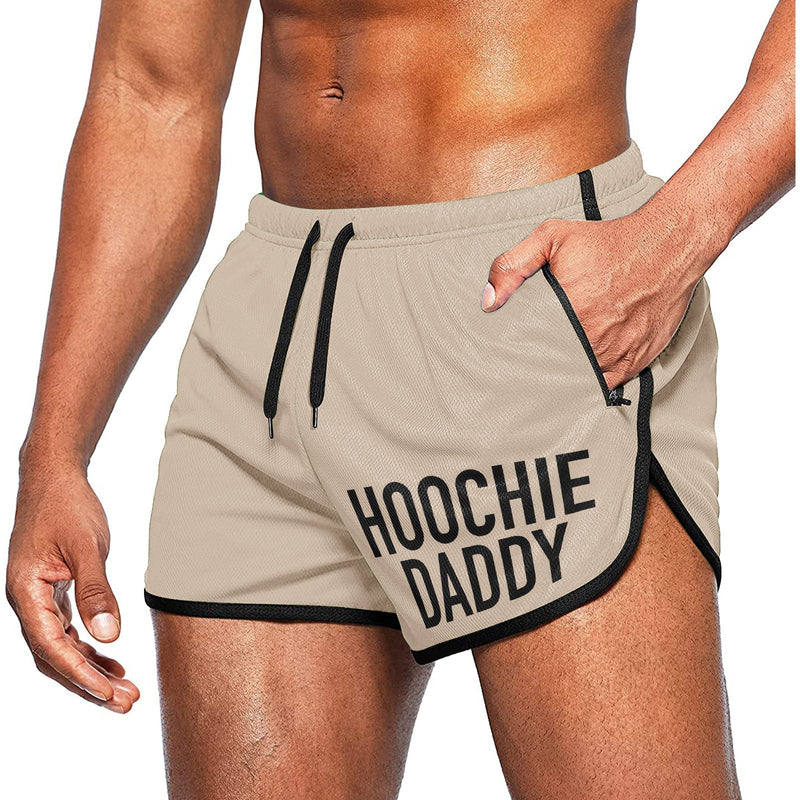 Mens Tan Hoochie Daddy 5 Inch Inseam Shorts
