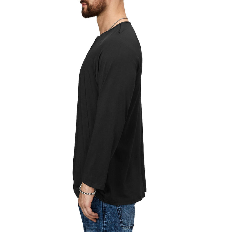 ESSENTIALS BUTTON HENLEY QUICK DRY LONG SLEEVE HENLEY SHIRT