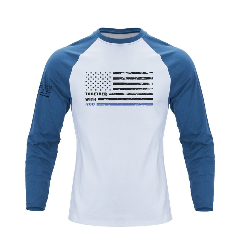 USA FLAG RAGLAN GRAPHIC LONG SLEEVE T-SHIRT