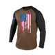 DISTRESSED USA FLAG RAGLAN GRAPHIC LONG SLEEVE T-SHIRT