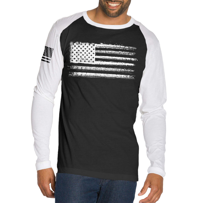 USA FLAG RAGLAN GRAPHIC LONG SLEEVE T-SHIRT