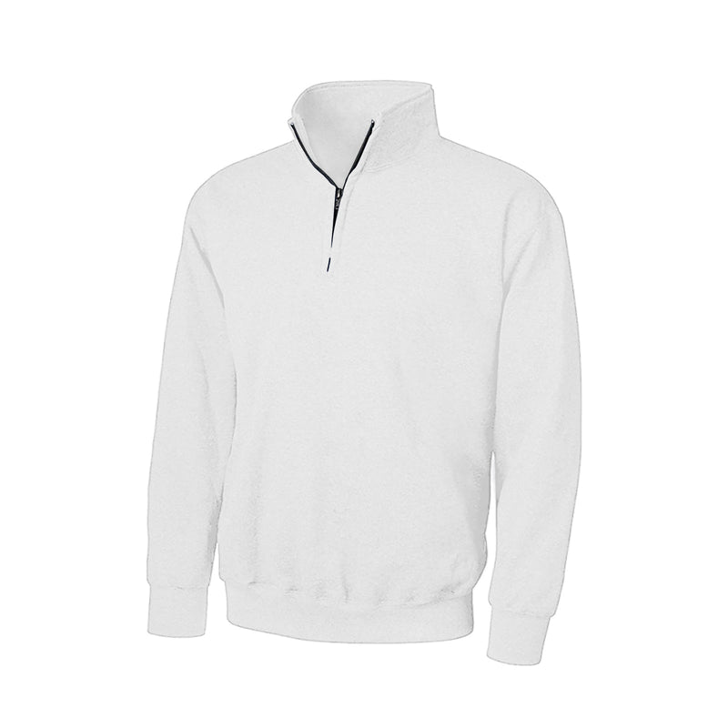 ZIPPER LAPEL FLEECE PULLOVER SWEATSHIRT