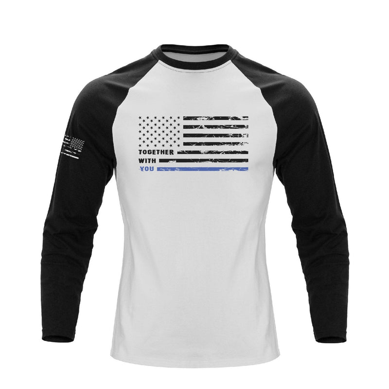 USA FLAG RAGLAN GRAPHIC LONG SLEEVE T-SHIRT