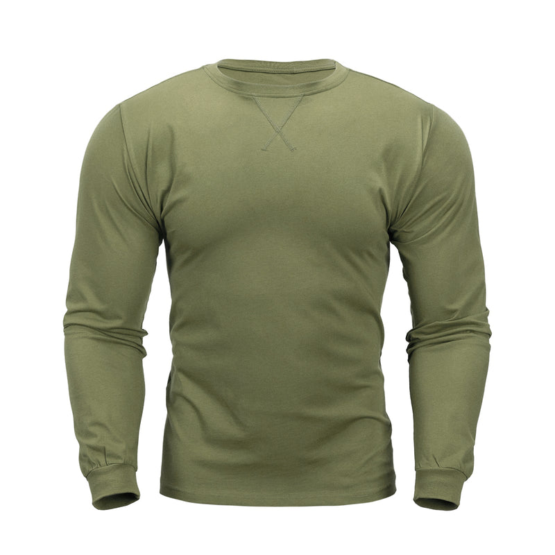 CLASSIC FIT 100% COTTON CREWNECK LONG SLEEVE T-SHIRT