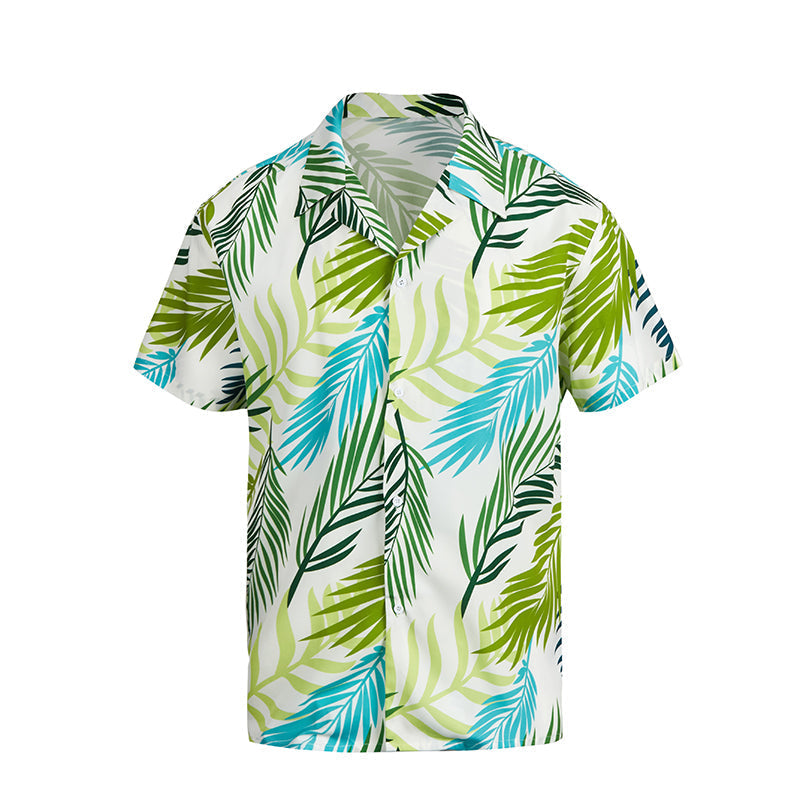 TROPICAL PRINTED ALOHA SHIRT