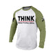 THINK WHILE IT'S STILL LEGAL RAGLAN GRAPHIC LONG SLEEVE T-SHIRT