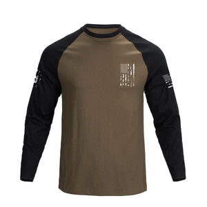 CAMISETA DE MANGA LARGA RAGLÁN CON GRÁFICO DE CRUZ Y BANDERA DE EE. UU.