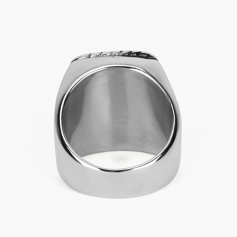 RETRO BOAT ANCHOR SQUARE SIGNET RING