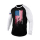 DISTRESSED USA FLAG RAGLAN GRAPHIC LONG SLEEVE T-SHIRT