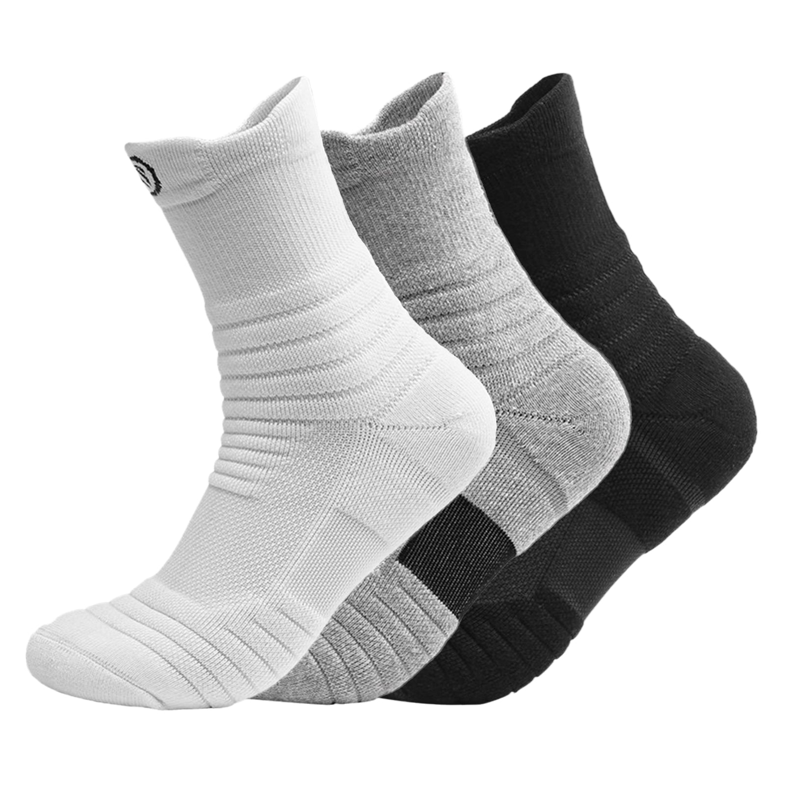 Mid Tube Terrt Bottom Thicken Wearable Basketball Sport Sock-3 Packs ...