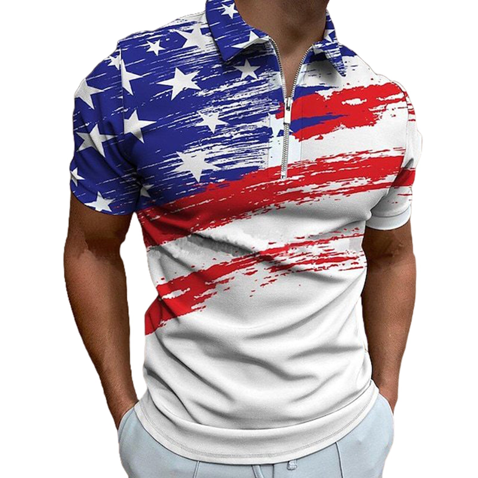 USA FLAG GRAPHIC POLO SHIRT