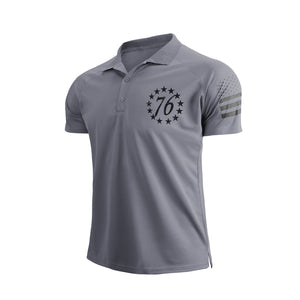 1776 USA FLAG RAGLAN GRAPHIC POLO SHIRT