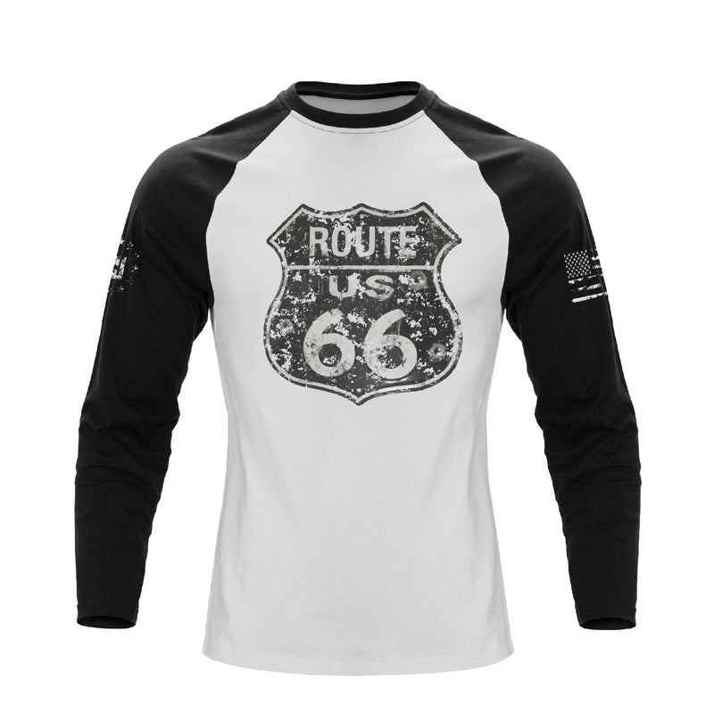 ROUTE 66 RAGLAN GRAPHIC LONG SLEEVE T-SHIRT