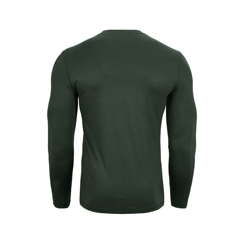 ESSENTIALS BUTTON V-NECK QUCIK DRY MOISTURE WICKING LONG SLEEVE HENLEY SHIRT