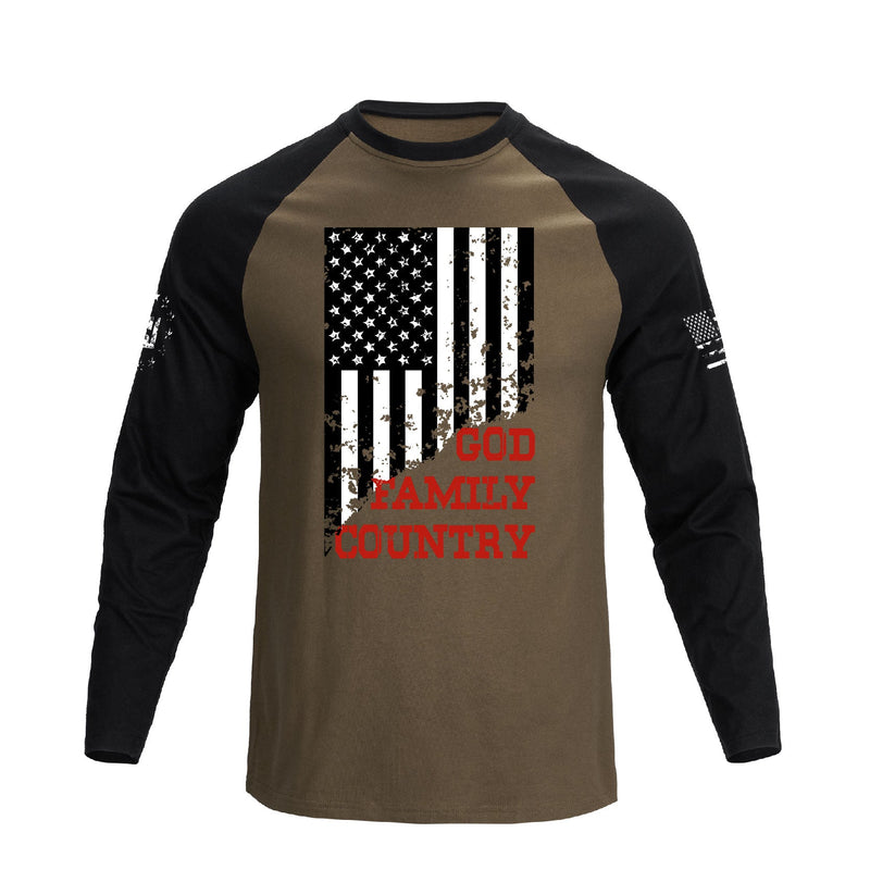 USA FLAG GFC RAGLAN GRAPHIC LONG SLEEVE T-SHIRT