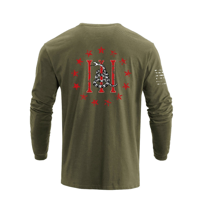 SNAKE USA FLAG GRAPHIC LONG SLEEVE T-SHIRT