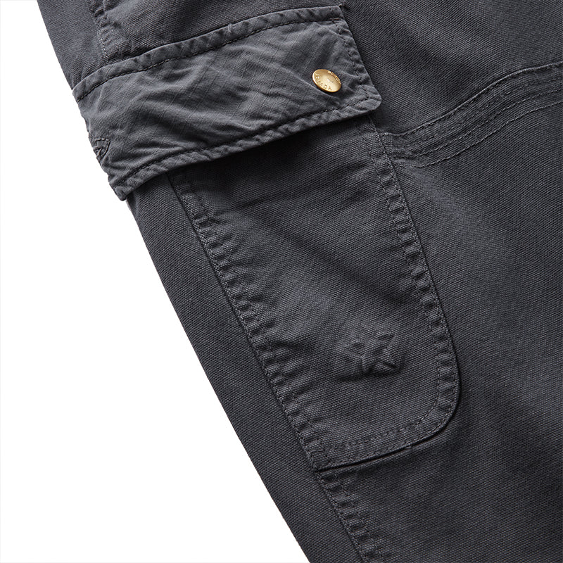 METAL BUCKLE WASHED CARGO PANTS