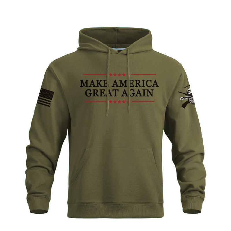 MAKE AMERICA GREAT AGAIN GRAPHIC POCKET DRAWSTRING HOODIE