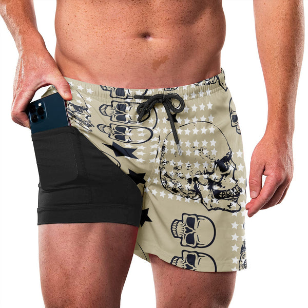 SKULL QUICKDRY POCKET 2 IN 1 7'' INSEAM RUNNING SHORTS