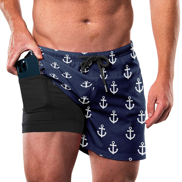 ANCHOR QUICKDRY POCKET 2 IN 1 7'' INSEAM RUNNING SHORTS