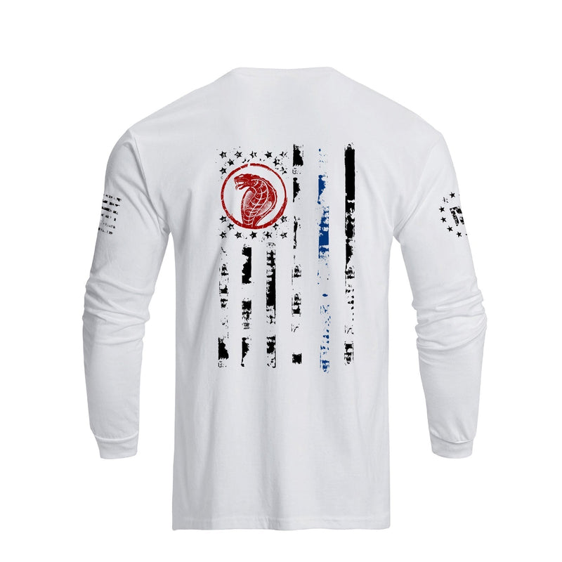 USA FLAG SNAKE GRAPHIC LONG SLEEVE T-SHIRT