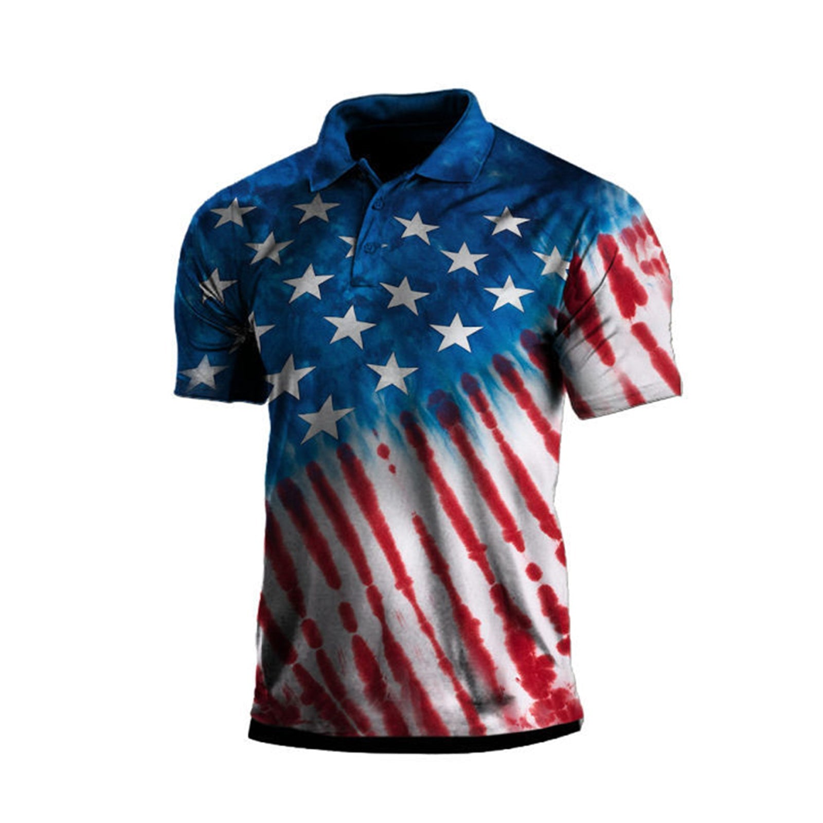 USA FLAG PRINTED POLO SHIRT