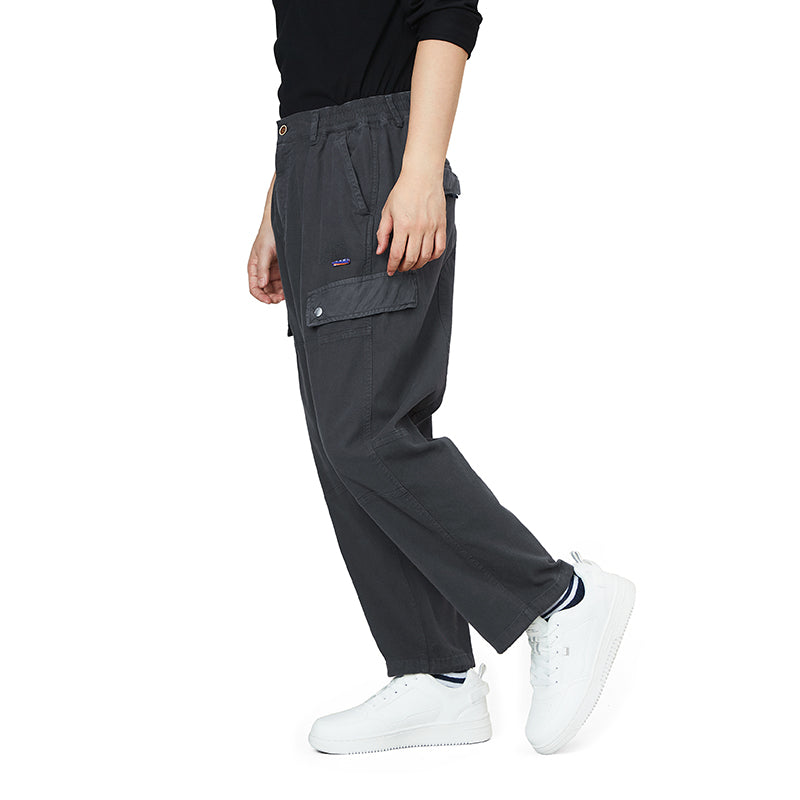 METAL BUCKLE WASHED CARGO PANTS